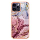 iPhone 15 Pro Max Hybrid Plastic Case - Rose / Purple Marble