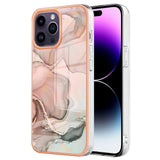 iPhone 15 Pro Max Hybrid Plastic Case - Pink Marble