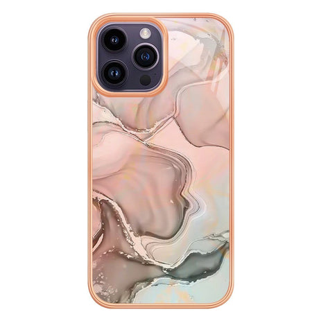 iPhone 15 Pro Max Hybrid Plastic Case - Pink Marble