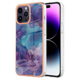 iPhone 15 Pro Max Hybrid Plastic Case - Purple / Blue Marble