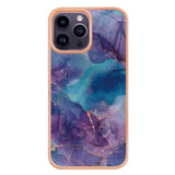 iPhone 15 Pro Max Hybrid Plastic Case - Purple / Blue Marble