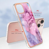 iPhone 15 Hybrid Plastic Case - Rose Marble