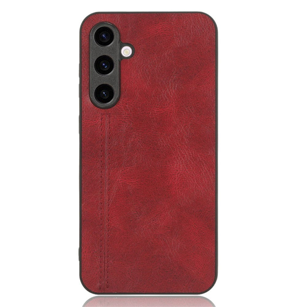 Samsung Galaxy S23 FE Leather Coated Plastic Case - Red