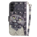 Samsung Galaxy A25 (5G) Artificial Leather Case w. Print & Strap - Happy Cat