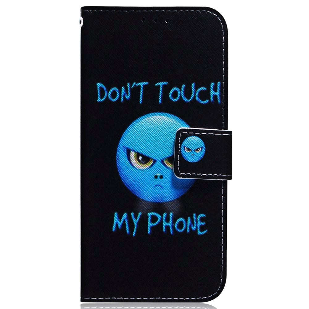 Nokia XR21 Leather Wallet Case w. Print - "Don't Touch My Phone"