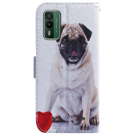 Nokia XR21 Leather Wallet Case w. Print - Dog