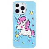 iPhone 15 Pro Luminescent Flexible Case of Plastic w. Print - Unicorn