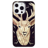 iPhone 15 Pro Luminescent Flexible Case of Plastic w. Print - Deer Head