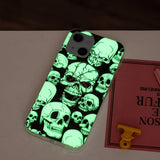 iPhone 15 Luminescent Flexible Case of Plastic w. Print - Skull