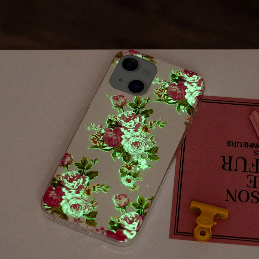 iPhone 15 Luminescent Flexible Case of Plastic w. Print - Roses