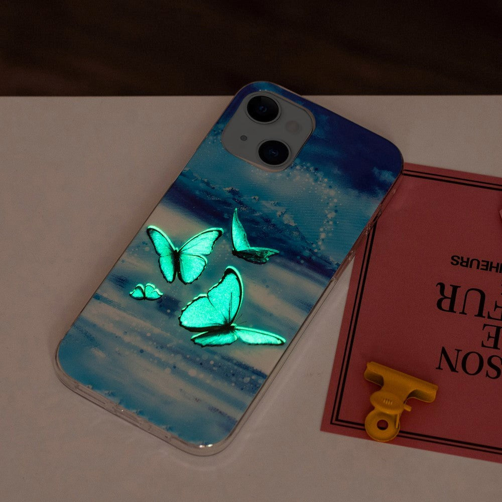 iPhone 15 Luminescent Flexible Case of Plastic w. Print - Butterflies