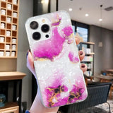 iPhone 15 Pro Flexible Plastic Case - White and Pink Marble