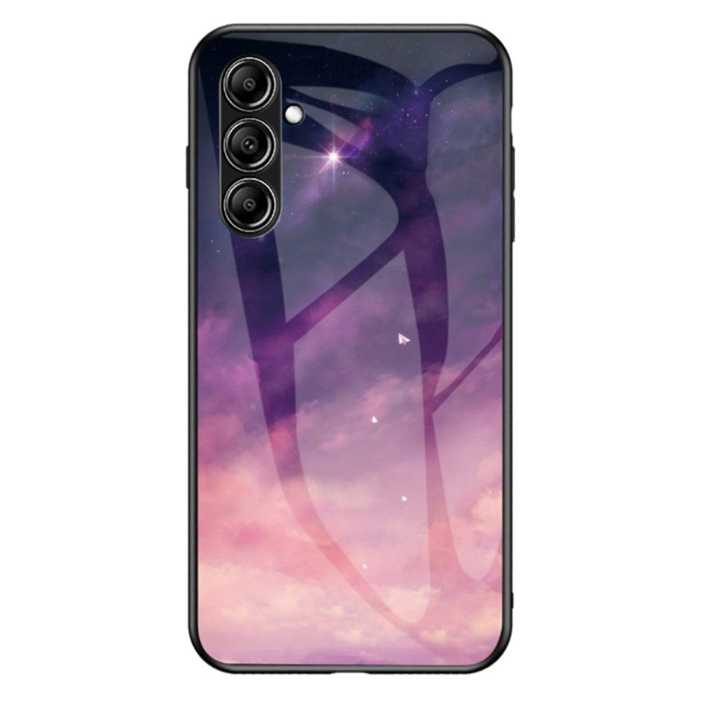 Samsung Galaxy S23 FE Plastic Case w. Glass Back - Purple Sky