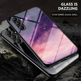 Samsung Galaxy S23 FE Plastic Case w. Glass Back - Purple Sky