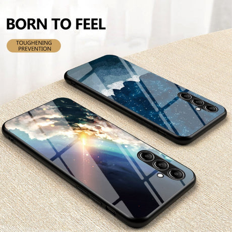 Samsung Galaxy S23 FE Plastic Case w. Glass Back - Colorful Sky