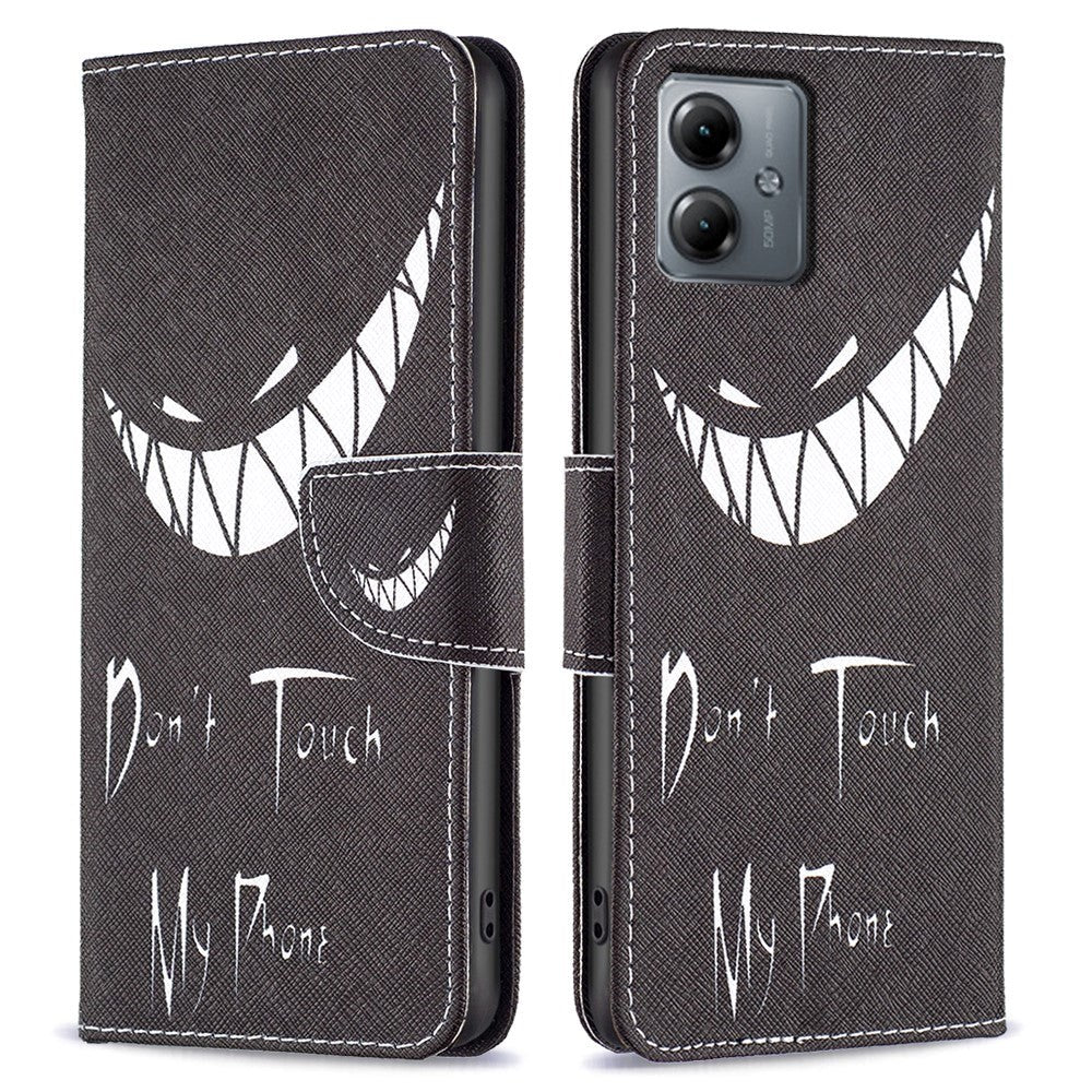 Motorola Moto G14 Flip Case w. Wallet - Don't Touch My Phone