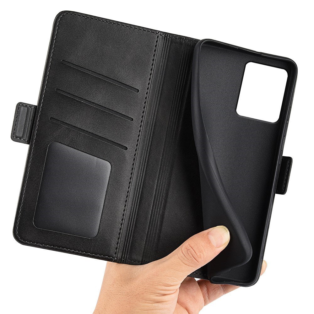 EIDERWOOD Motorola Moto G14 Leather Flip Case with Stand & Wallet - Black