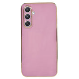 Samsung Galaxy S23 FE Flexible Plastic Case w. Gold Edge - Purple