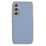 Samsung Galaxy S23 FE Flexible Plastic Case w. Gold Edge - Greyish Blue