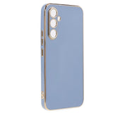 Samsung Galaxy S23 FE Flexible Plastic Case w. Gold Edge - Greyish Blue