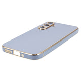 Samsung Galaxy S23 FE Flexible Plastic Case w. Gold Edge - Greyish Blue