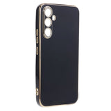 Samsung Galaxy S23 FE Flexible Plastic Case w. Gold Edge - Black