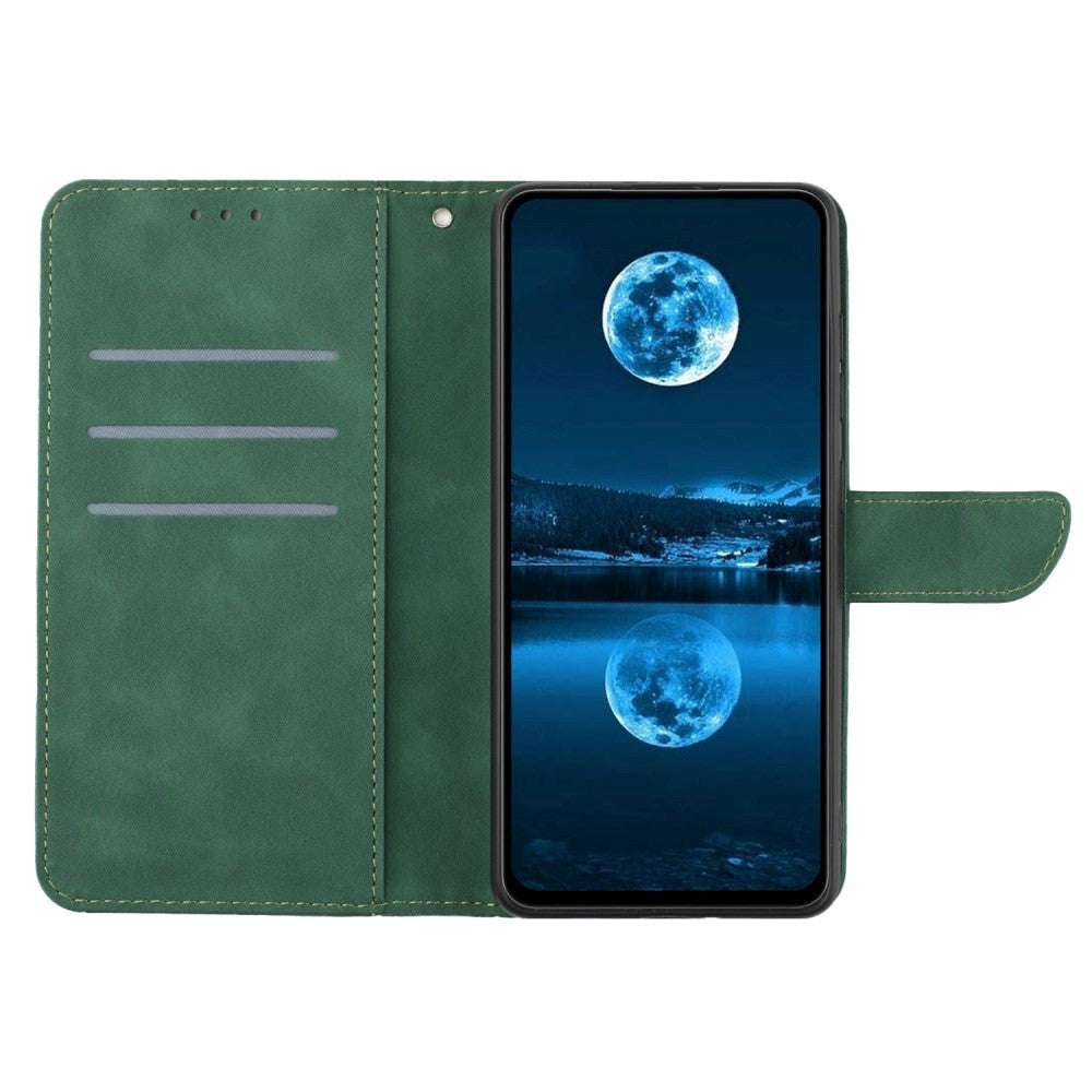 Realme 11 5G Patterned Leather Case with Wallet and Strap - Green