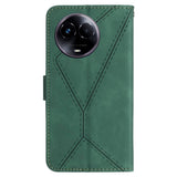 Realme 11 5G Patterned Leather Case with Wallet and Strap - Green