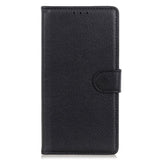 Honor 90 PU Litchi Leather Wallet Case - Black