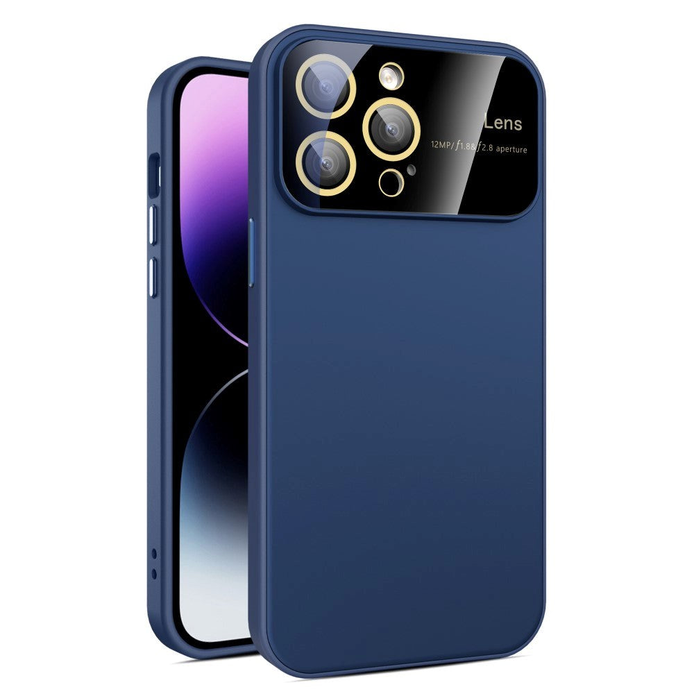 iPhone 15 Pro Max Hybrid Plastic Case w. Built-in Camera Protector - Dark Blue