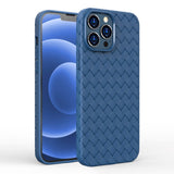 iPhone 15 Pro Max Flexible Plastic Case - Braided Design - Blue