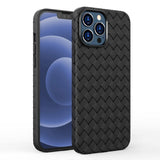 iPhone 15 Flexible Plastic Case - Braided Design - Black