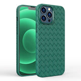 iPhone 15 Flexible Plastic Case - Braided Design - Dark Green