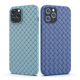 iPhone 15 Plus Flexible Plastic Case - Braided Design - Blue