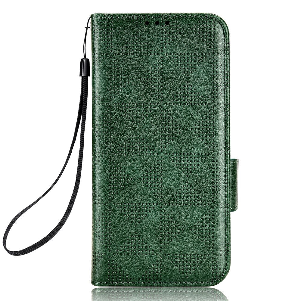 Nothing Phone (2) Leather Flip Case w. Wallet - Triangle Print - Green