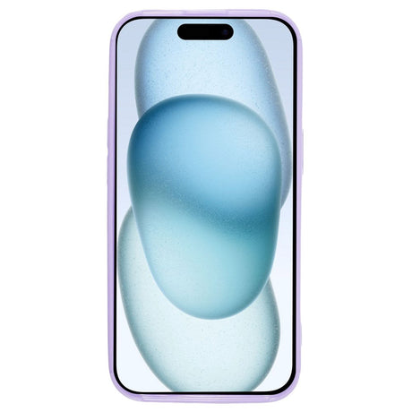 iPhone 15 Flexible Plastic Case w. Small Hearts - Purple