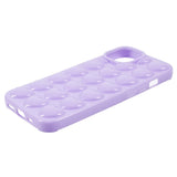 iPhone 15 Flexible Plastic Case w. Small Hearts - Purple