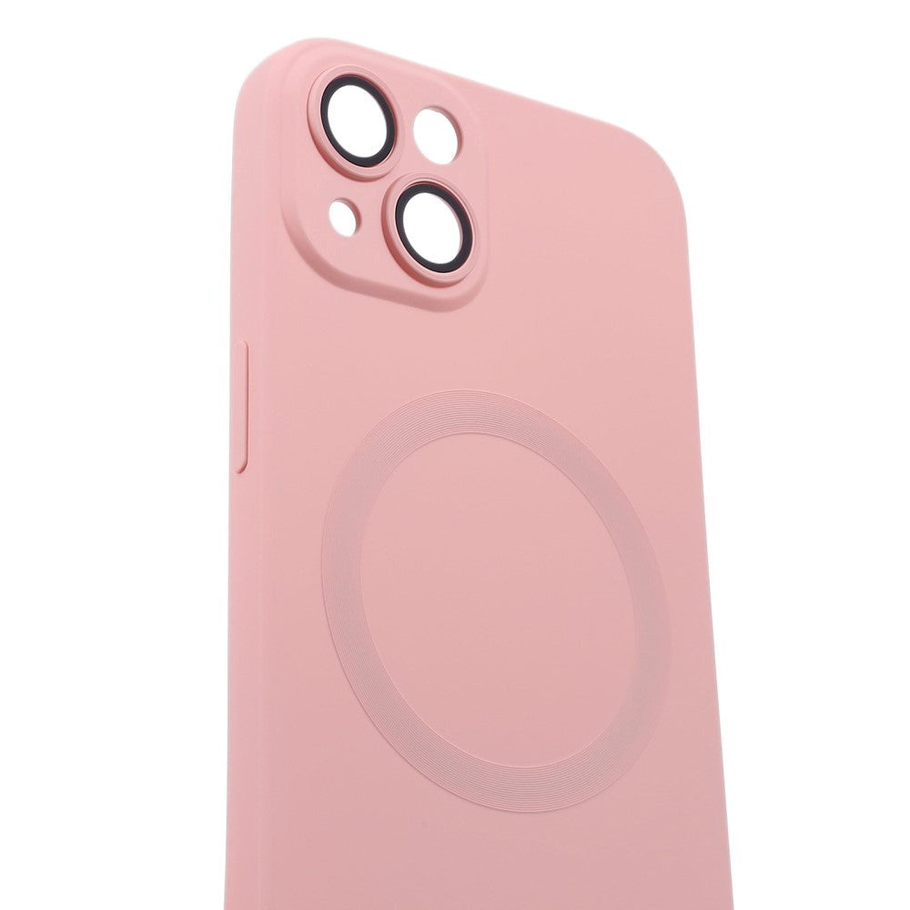 iPhone 13 Silicone Case with Camera Protector - MagSafe Compatible - Pink