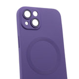 iPhone 13 Silicone Case with Camera Protector - MagSafe Compatible - Purple