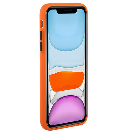 iPhone 15 Pro Flexible Plastic Case w. Card Holder - Orange