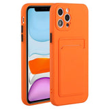 iPhone 15 Pro Flexible Plastic Case w. Card Holder - Orange