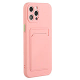 iPhone 15 Pro Flexible Plastic Case w. Card Holder - Pink