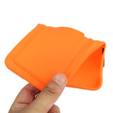 iPhone 15 Flexible Plastic Case w. Card Holder - Orange