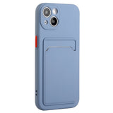 iPhone 15 Flexible Plastic Case w. Card Holder - Blue