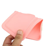 iPhone 15 Flexible Plastic Case w. Card Holder - Pink