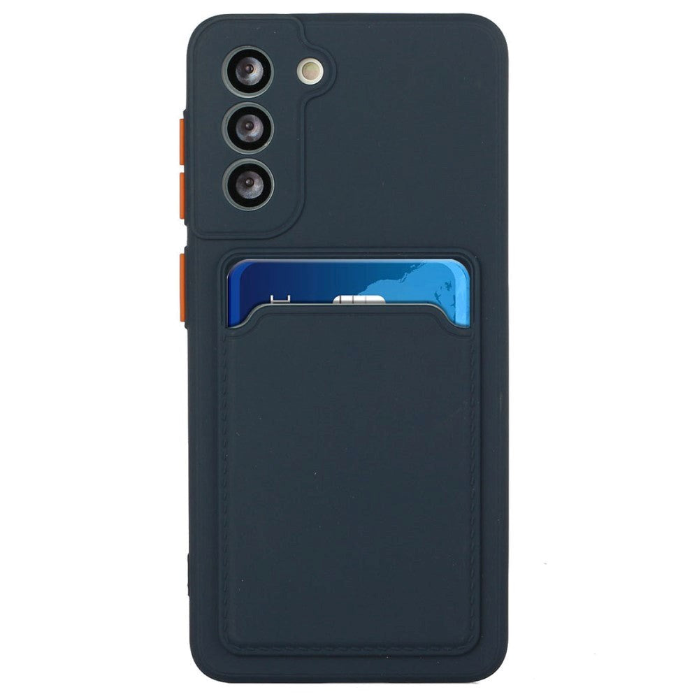 Samsung Galaxy S23 FE Flexible Plastic Case w. Card Holder - Dark Blue