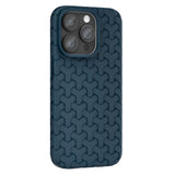 iPhone 15 Flexible Plastic Case - Braided Texture - Blue