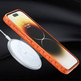 iPhone 15 Pro Max Flexible Plastic Case - Braided Texture - Orange