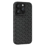 iPhone 15 Plus Flexible Plastic Case - Braided Texture - Black