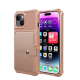 iPhone 15 Hybrid Case w. Wallet - Rose Gold